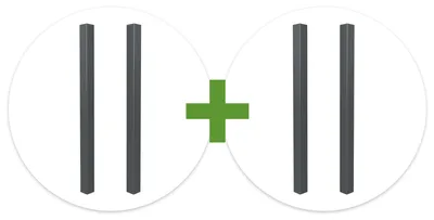 Produktbild von Satz mit 4 ELDA H.240 grauen Aluminiumpfosten