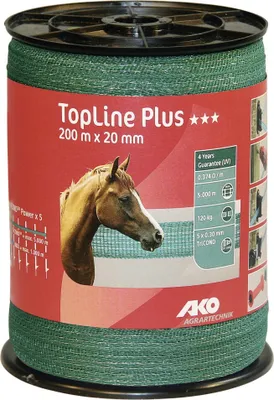 Produktbild von AKO Weidezaunband TopLine Plus grün, 200 m Länge, 20 mm breit