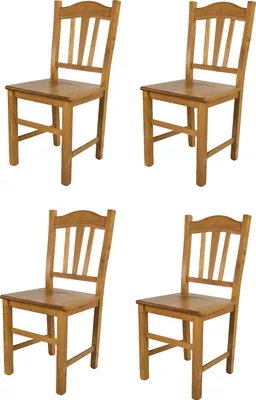 Produktbild von t m c s Tommychairs - 4er Set Stühle SILVANA  für Küche und Esszimmer, robuste Struktur aus Buchenholz, in der Farbe Eichenholz lackiert und Sitzfläche aus Holz