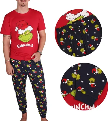 Produktbild von Der Grinch Weihnachtspyjama für Männer, Pyjama mit langer Hose XS