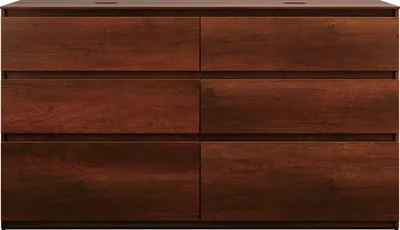 Produktbild von burgbad Lin20 Waschtischunterschrank inklusive Konsolenplatte, 2 Beckenausschnitte, 6 Auszüge, 1602x487x900mm, SGII160F5359