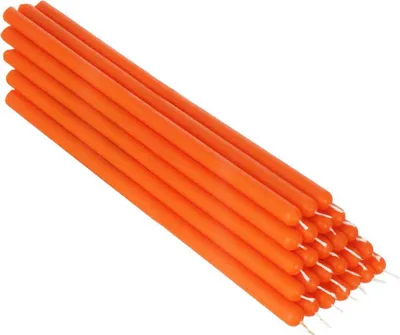 Produktbild von 25x Orange Bienenwachs 26cm Tafelkerze Ritualkerze Osterkerzen Farbig 36346