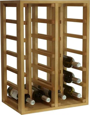 Image de Casier à vin en bois pour 24 bouteilles - Chêne - 46 x 32 x 66 cm