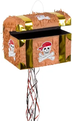 Productafbeelding van Piñata piraat schatkist - 30 x 26 x 23 cm