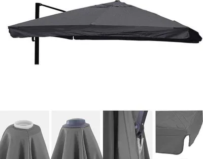 Immagine prodotto di Grande tenda da sole 3x4 m con alette - Poliestere resistente alle intemperie, colore antracite
