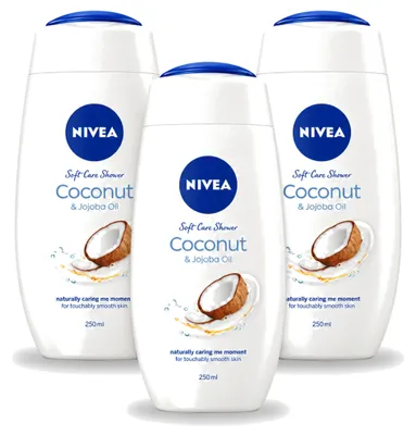 Produktbild von 3 x NIVEA Hautschützende Duschcreme Kokosnuss - 250 ml - Vorteilspackung - 3 Stücke