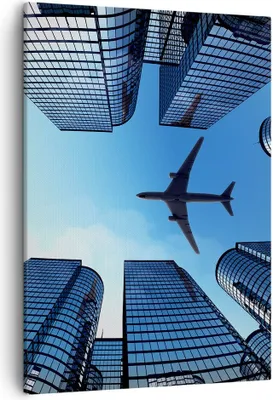 Produktbild von Bild auf Leinwand - Leinwandbild - Einteilig - Himmel Stadt Agglomeration Wolkenkratzer - 50x70cm - Wand Bild - Wandbilder - Leinwanddruck - Wanddekoration - Leinwand bilder - Wandbild - PA50x70-2556