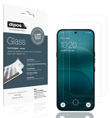 Produktbild von 2x Schutzfolie für Nothing Phone 4a Pro - Anti-Shock 9H Folie dipos Glass Kunststoffglas