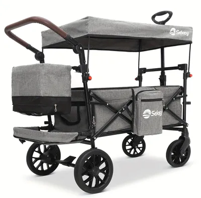 Produktbild von Faltbarer Bollerwagen - Großer Bollerwagen - Faltbarer Einkaufswagen - Faltbarer Anhänger - Gartenwagen - XXL-Polyurethanreifen