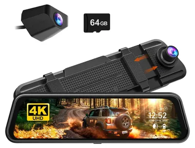 Obrázok produktu pre Autokamera, rozlíšenie 4K, dotykový displej IPS, BEZ VSTAVENEJ SÚPRAVY, TF-a 64 GB