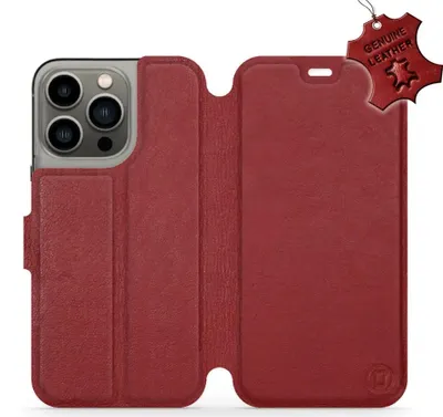 Produktbild von Echtleder Handyhülle für iPhone 13 Pro, Mobiwear Leather, Dunkelrot