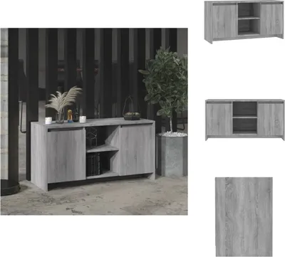 Image de vidaXL Armoire TV Gris Chêne Sonoma 102x37,5x52,5 cm Bois composite - Meuble TV