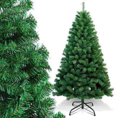 Immagine prodotto di Albero di Natale artificiale Vigevee, altezza 210 cm, con 950 punte in PVC, abete decorativo con supporto, albero di Natale artificiale verde