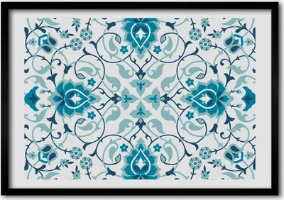 Produktbild von Bild - Bilderrahmen - 100 cm x 70 cm - MDF - Rahmen - Foto - Wandkunst Arabisch Muster