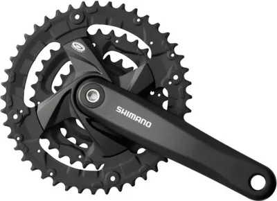 Produktbild von Shimano FC-M371 Kurbelgarnitur Trekking Vierkant 9-fach 48-36-26 Zähne schwarz Kurbelarmlänge 175mm