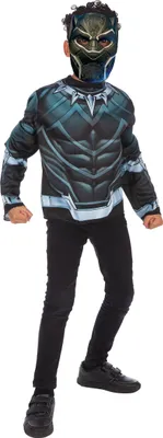 Produktbild von Offizielles Black Panther-Kostüm für Jungen mit Maske Avengers schwarz -