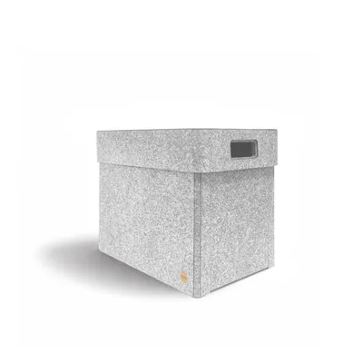 Produktbild von Aufbewahrungsbox CLASSIC Filz 44 x 30 x 35 cm mit Deckel in hellgrau meliert