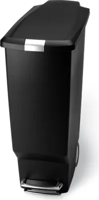 Produktbild von simplehuman 40 Liter schmaler Treteimer, schwarzer Kunststoff - 16,5x16,5x28 cm; CW1361
