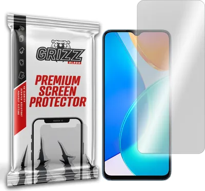 A product package for a screen protector and a smartphone with a screen protector applied.