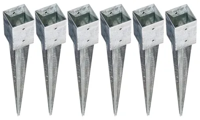 Produktbild von BURI 6x Bodenhülse Einschlagbodenhülse 9x9x90cm Einschlaghülse Pfostenträger verzinkt