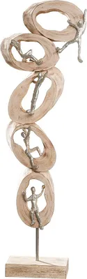 Immagine prodotto di Gilde Skulptur, "Climb", Klettermotiv, Aluminium, Mangoholz, naturfarben, VE 1, L. 9 cm, B. 23 cm, H. 77 cm 51250 4063387512500