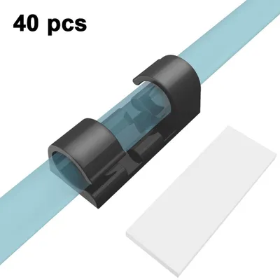 Produktbild von Kabelclips mit starker Selbstklebefläche, Kabelmanagement, TV-Kabelhalter, selbstklebende Kabelbinder und Organizer – 40 Stück