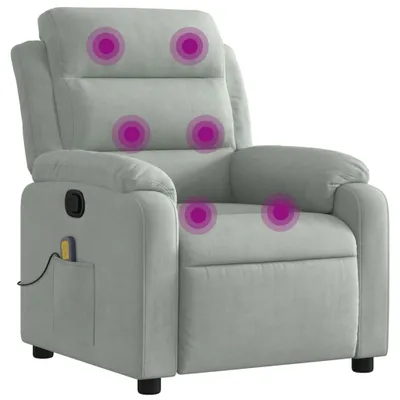 Obrázok produktu pre masážne kreslo vidaXL Light Grey Velvet