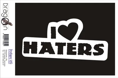Produktbild von Aufkleber / Autoaufkleber - JDM / Die cut / Auto / OEM - I LOVE HATERS - 160x80 mm pink - Heckscheibe / Heckscheibenaufkleber