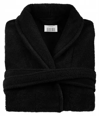Produktbild von Herren-Baumwoll-Bademantel Hotelqualität PRESTIŻ L/XL Schwarz, 100% Baumwolle