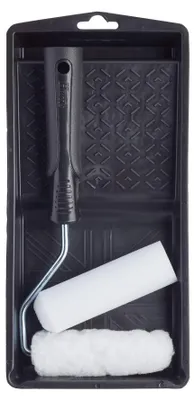 Productafbeelding van Harris Mini-verfroller set, 10 cm, met 2 rollen, verfbakje en beugel, geschikt voor dispersieverf