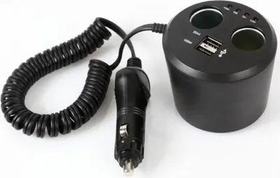 Produktbild von Zigarettenanzünder Verteiler USB Getränkehalter, 12/24V, Schwarz, Mehrfachsteckdose