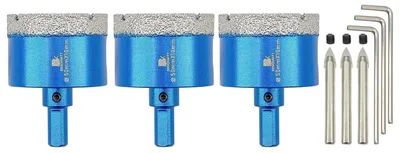 Produktbild von Diamant Fliesenbohrer Set 3 Stück 50mm mit Zentrierbohrer für Fliesen, Keramik, Stein, Granit, Marmor
