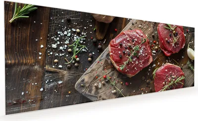 Produktbild von Küchenrückwand Spritzschutz Glas mit Motiv Frische Gewürze 40 x 40 cm