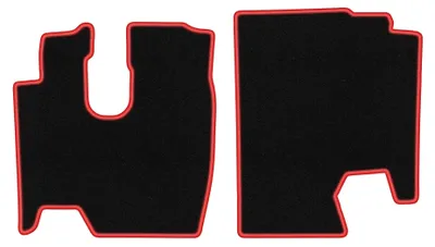 Immagine prodotto di Tappetini in moquette per Mercedes Atego 1 1995-2005 (commerciale) – set 4 pezzi, nero/rosso, su misura – Wielganizator CARLUX