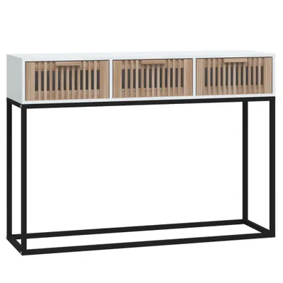 Produktbild von vidaXL Konsolentisch Weiß 105x30x75 cm Holzwerkstoff und Eisen