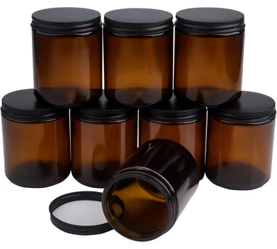 Productafbeelding van Solidchoice - Set van 8 Herbruikbare Glazen Potten met Deksels 250 ml