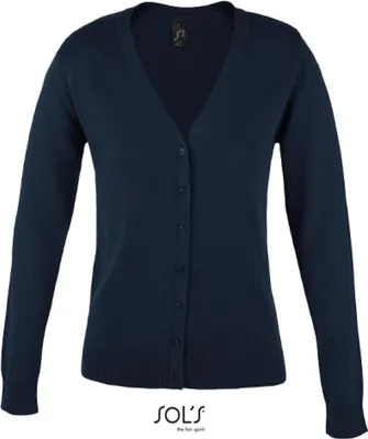 Produktbild von SOLs 90012 | Golden Women V-Neck Knitted Cardigan - Farbe: Navy - Größe: S