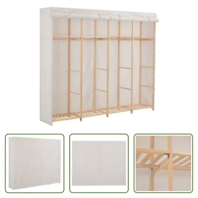 Immagine prodotto di The Living Store Armadio Bianco 200 x 40 x 170 cm Tessuto