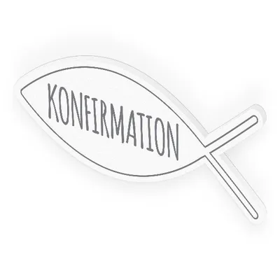 Produktbild von itenga Türschild Tischdeko Fisch grau Konfirmation 30,0 x 11,5 cm