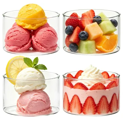 Produktbild von Set mit 4 transparenten Gläsern für Eis