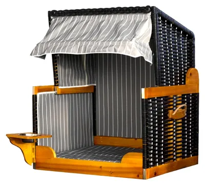 Produktbild von Hunde Strandkorb mit Wasser-Napf und Hülle, anthrazit, für Garten und Haus