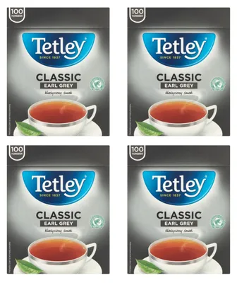 Produktbild von Tetley Classic Earl Grey Schwarztee 4x 100 Beutel - Schwarzer Tee Aroma