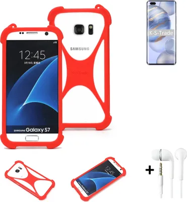 Produktbild von Handy-hülle + Kopfhörer kompatibel mit Huawei Honor 30 Pro+ Schutz-hülle Bumper Silikon Schutz Hülle Cover Case Silikoncase Silikonbumper TPU