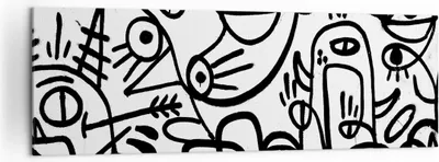 Produktbild von Bild auf Leinwand - Leinwandbild - Einteilig - Zeichnen Cartoon Graffiti - 160x50cm - Wand Bild - Wanddeko - Wandbilder - Leinwanddruck - Bilder - Wanddekoration - Leinwand bilder - AB160x50-4971