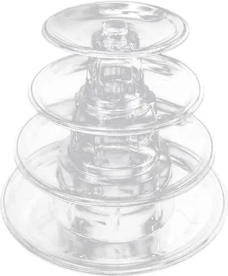 Produktbild von Macaron-Display-Stand 4-Ebenen transparenter Kunststoff Rundes Macaron-Turm-Display für Macarons und Cupcakes für Baby-Shower und Geburtstag