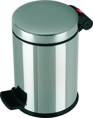Produktbild von Hailo Tret-Kosmetikeimer Solid S 4l Ø18cm Edelstahl, 4 l, Rund, Stahl, Edelstahl, Terrasse, 1 Stück(e)