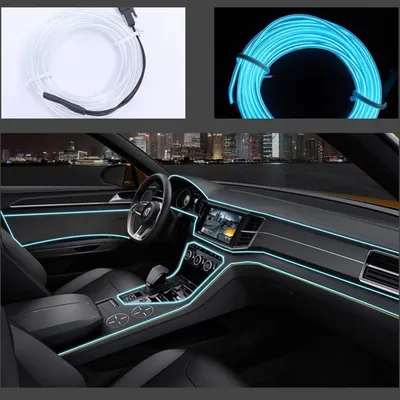 Obrázek produktu pro Neonové trubice pro interiérové osvětlení automobilů, 2 metry, ledně modrá barva, flexibilní, úsporné