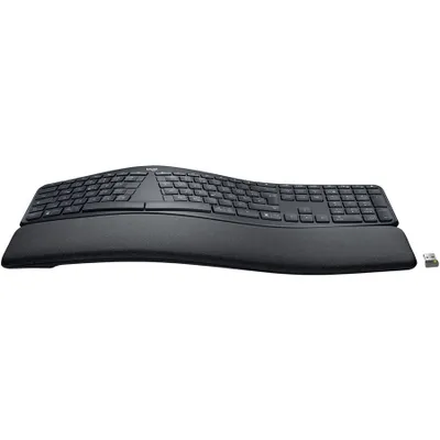 Produktbild von Logitech ERGO K860 Split for Business, Volle Größe (100%), Kabellos, Bluetooth, Halbmechanischer Schlüsselschalter, QWERTZ, Graphit