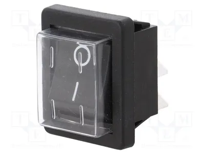 Image de 1 interrupteur noir OFF-ON, 16A/250VAC, référence C1350ALMBB6074, type bascule, position : 2
