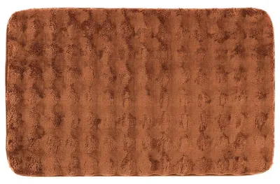 Obrázek produktu pro TENDANCE Podložka do koupelny, rohožka pod sprchu, 50 x 80 cm, hnědá, s efektem kožešiny, koberec do koupelny